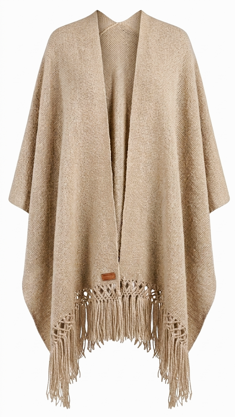 RUANA PAMPA NUDE/ BEIGE/ GRIS - Imagen 5