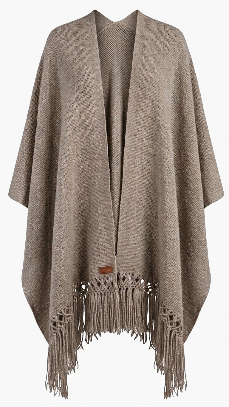 RUANA PAMPA NUDE/ BEIGE/ GRIS - Imagen 4